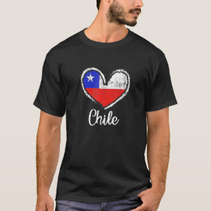 Camiseta Chile Bandera del Corazón Chilena Chilena arranca 