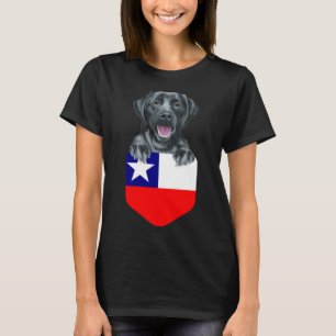 Camiseta Chile Bandera Negra Labrador Perro Recuperador En 