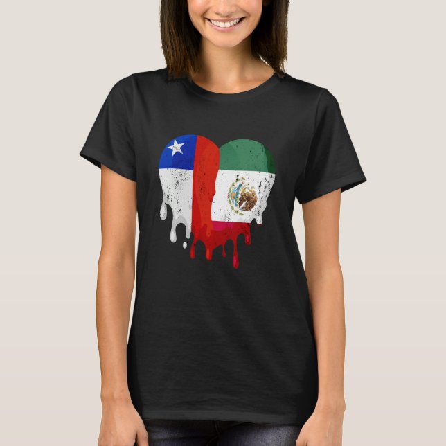 Camiseta Chile: Ciudadano cardíaco de bandera de México gen (Anverso)