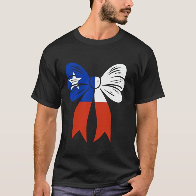 Camiseta Chile Coquette Bow Cute Dainty Ribbon Bandera Chil (Anverso)