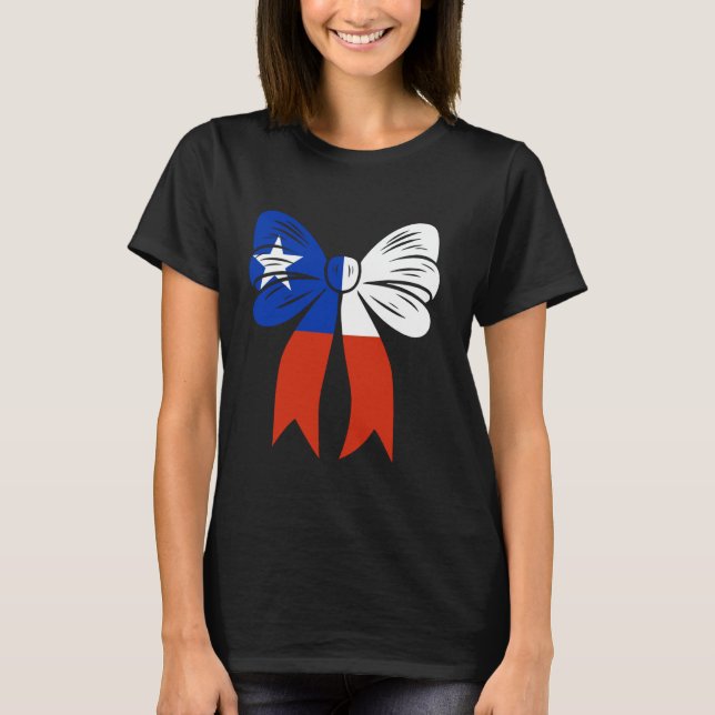 Camiseta Chile Coquette Bow Cute Dainty Ribbon Bandera Chil (Anverso)