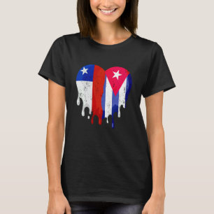 Camiseta Chile Cuba Bandera Corazón Ciudadano Crecer Patrio
