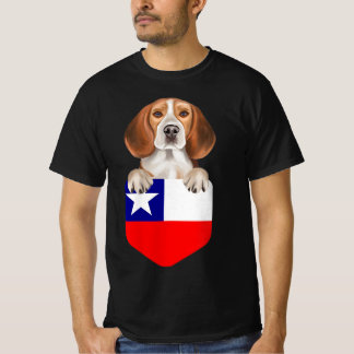 Camiseta Chile Flag Beagle Dog In Pocket T-Shirt|Halloween