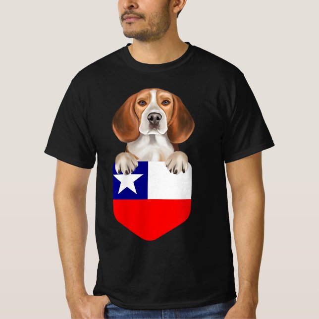 Camiseta Chile Flag Beagle Dog In Pocket T-Shirt|Halloween (Anverso)