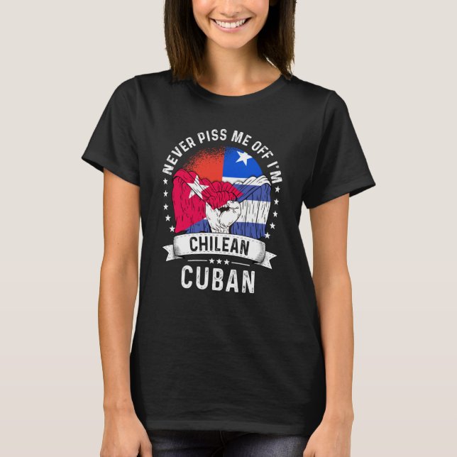 Camiseta Chile Flag Cuba Grown  Humor Citizen Pride (Anverso)