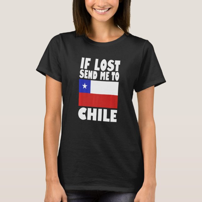 Camiseta Chile Flag Design  If lost send me to Chile Premiu (Anverso)