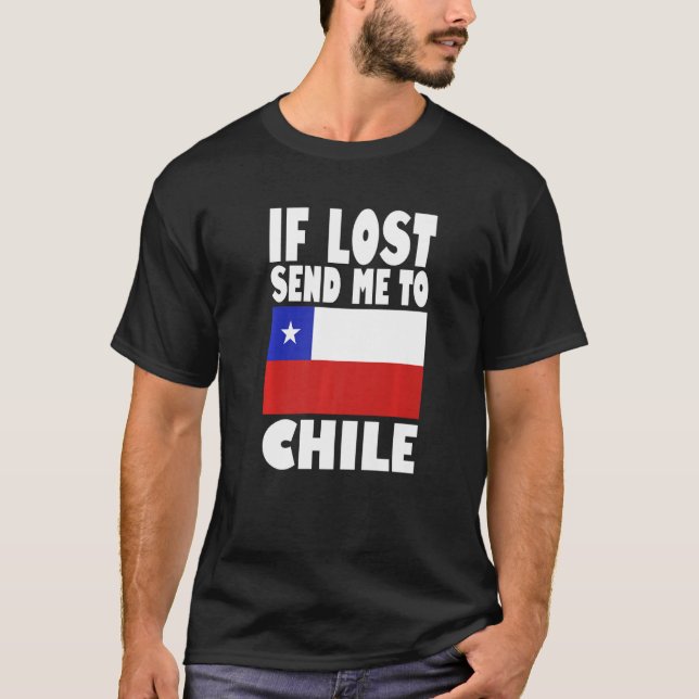 Camiseta Chile Flag Design  If lost send me to Chile Premiu (Anverso)