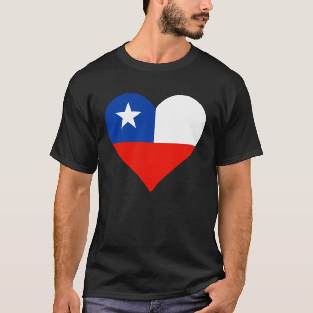 Camiseta Chile Flag Heart Chile  Love Chile (Anverso)