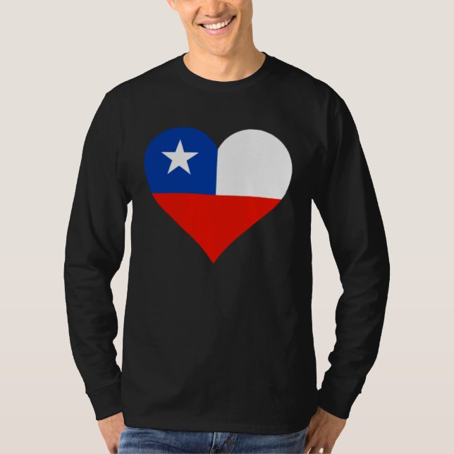 Camiseta Chile Flag Heart Chile  Love Chile (Anverso)