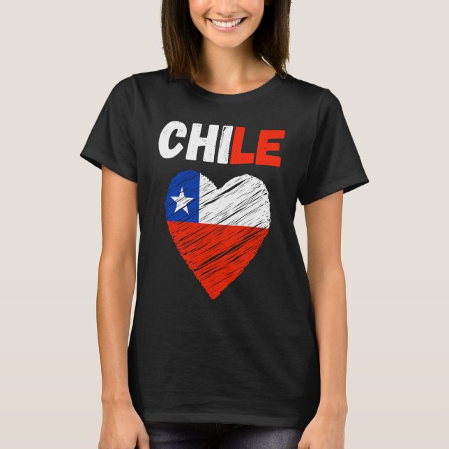 Camiseta Chile Flag Holiday Chile Heart Chilean Flag (Anverso)