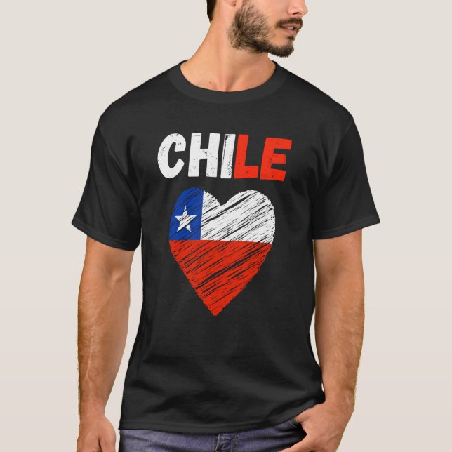 Camiseta Chile Flag Holiday Chile Heart Chilean Flag (Anverso)
