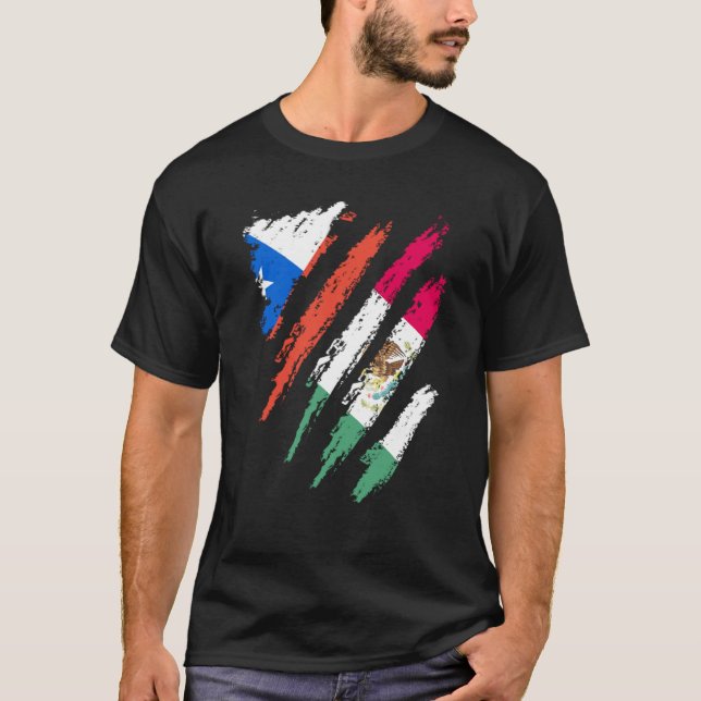 Camiseta Chile Flag Mexico Grown Patriot Country Stripes (Anverso)
