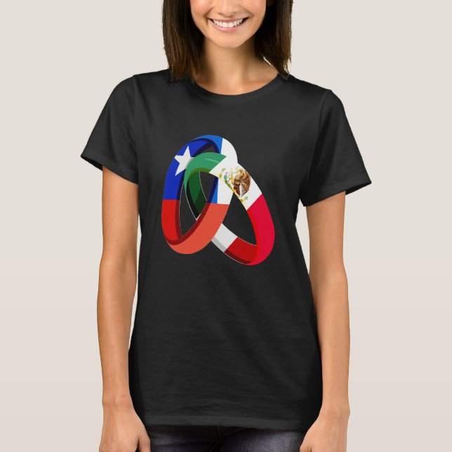 Camiseta Chile Flag Mexico Grown Ring Marriage Wedding (Anverso)