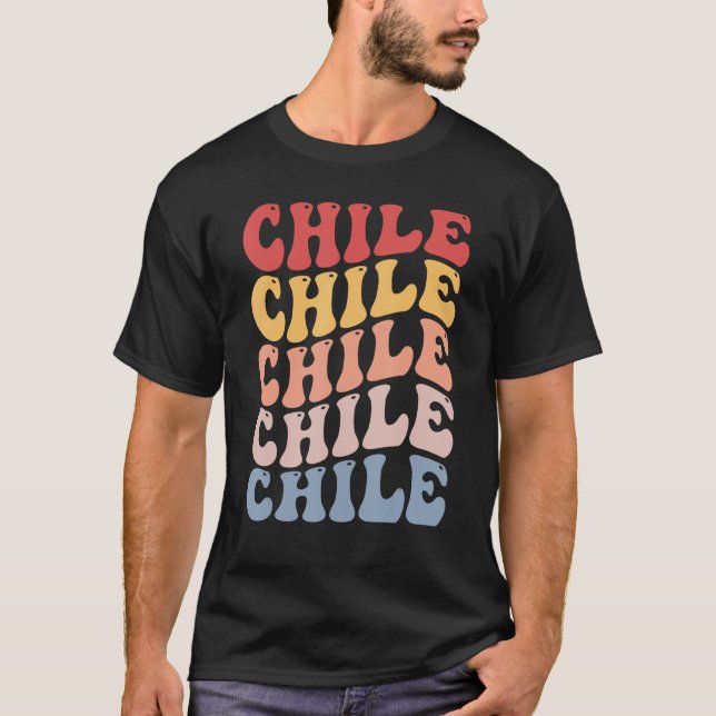 Camiseta Chile Groovy Retro Chilean (Anverso)