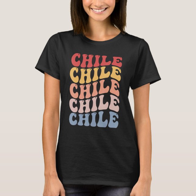 Camiseta Chile Groovy Retro Chilean (Anverso)