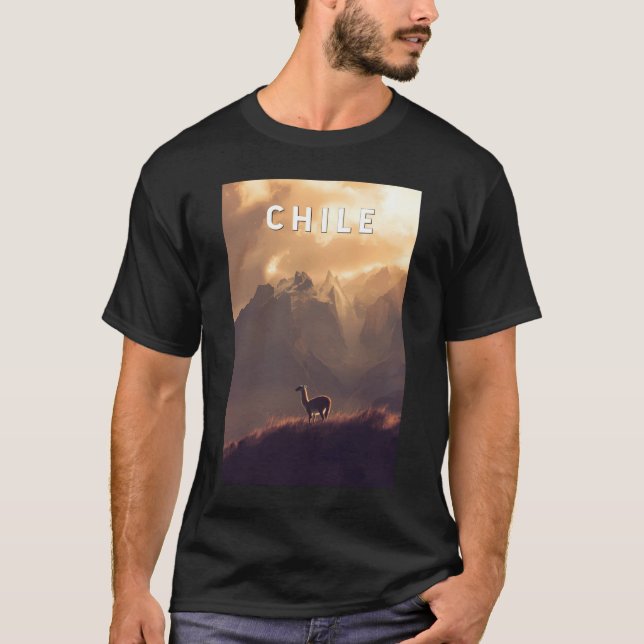 Camiseta Chile Illustration Travel Art Vintage (Anverso)
