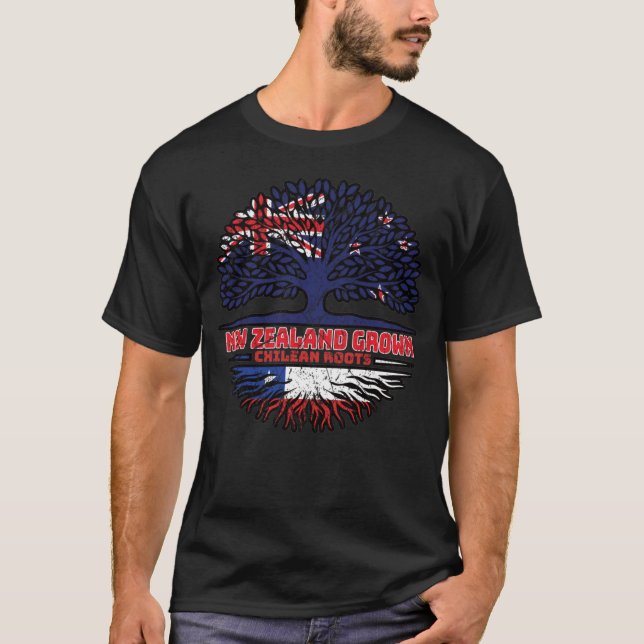 Camiseta Chile Raíces de árboles neozelandeses chilenos en  (Anverso)