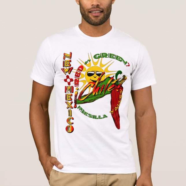 Camiseta ¿Chilé, rojo o verde de New México? (Anverso)