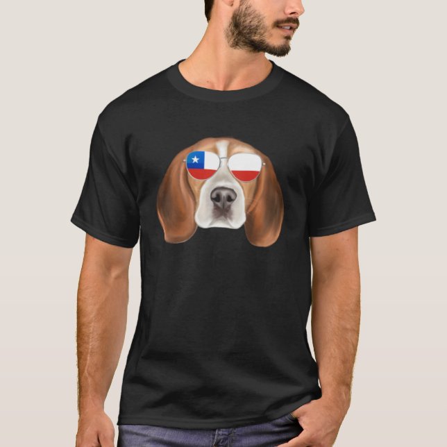 Camiseta Chilean Flag Beagle Dog Chile Pocket (Anverso)
