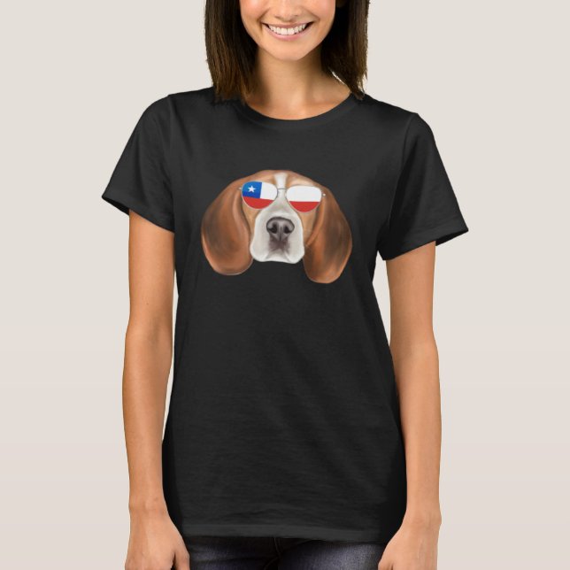 Camiseta Chilean Flag Beagle Dog Chile Pocket (Anverso)