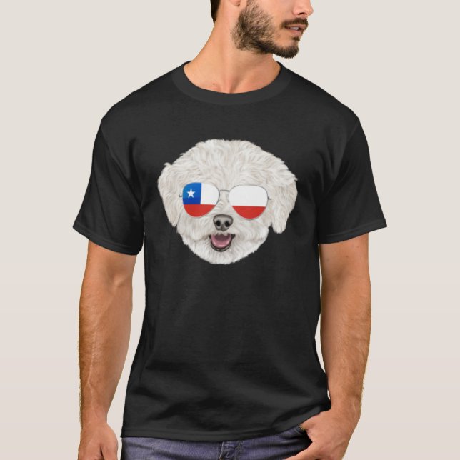 Camiseta Chilean Flag Bichons Frise Dog Chile Pocket (Anverso)