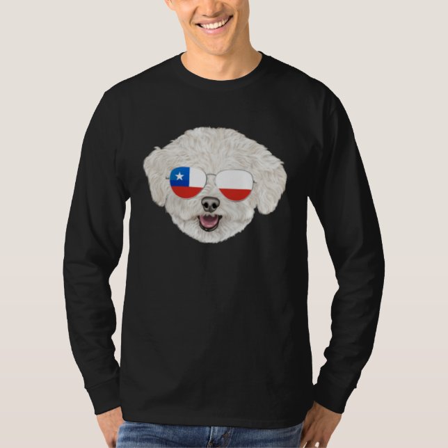 Camiseta Chilean Flag Bichons Frise Dog Chile Pocket (Anverso)