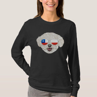 Camiseta Chilean Flag Bichons Frise Dog Chile Pocket