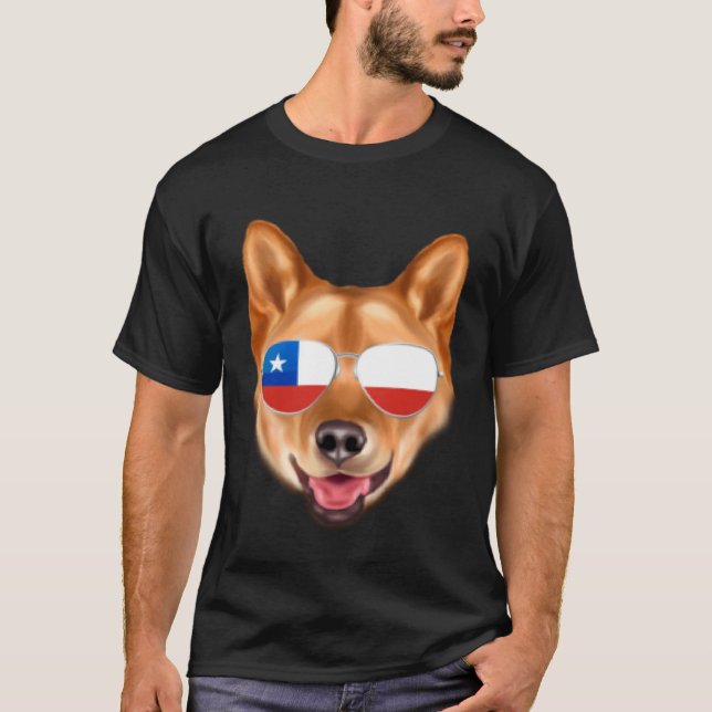 Camiseta Chilean Flag Finnish Spitz Dog Chile Pocket (Anverso)