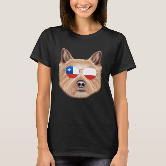 Camiseta Chilean Flag Norwich Terrier Dog Chile Pocket (Anverso)