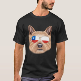 Camiseta Chilean Flag Norwich Terrier Dog Chile Pocket