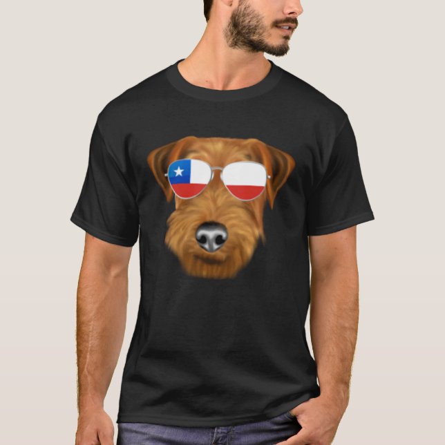 Camiseta Chilean Flag Welsh Terrier Dog Chile Pocket (Anverso)