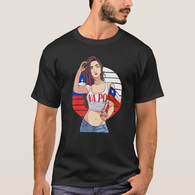 Camiseta Chilean Girl Latino Pride  Chile Flag Proud Ya Po  (Anverso)