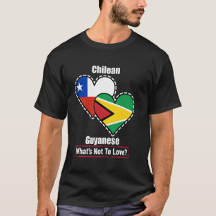 Camiseta Chileno Guyanés Corazones Banderas Qué No Amar