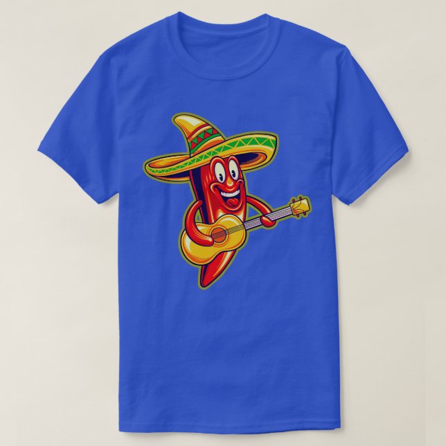 Camiseta Chili Caliente Rojo Mexicano Vihuela Cinco De M (Diseño del anverso)