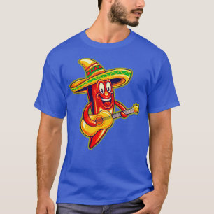 Camiseta Chili Caliente Rojo Mexicano Vihuela Cinco De M