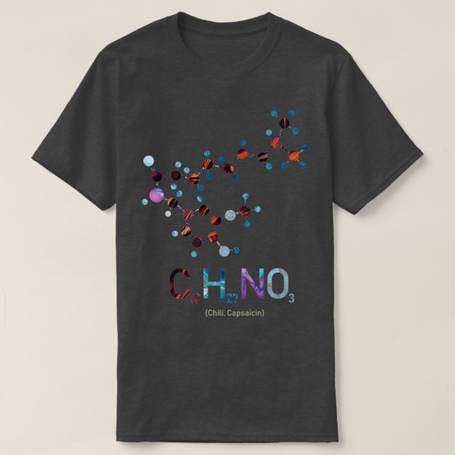 Camiseta Chili Molécula Capsaicin Química (Diseño del anverso)