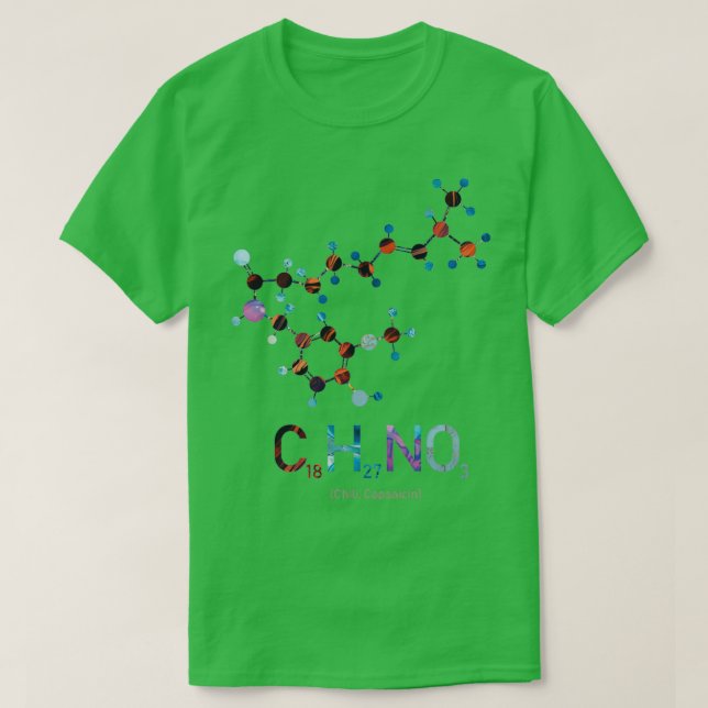Camiseta Chili Molécula Capsaicin Química (Diseño del anverso)