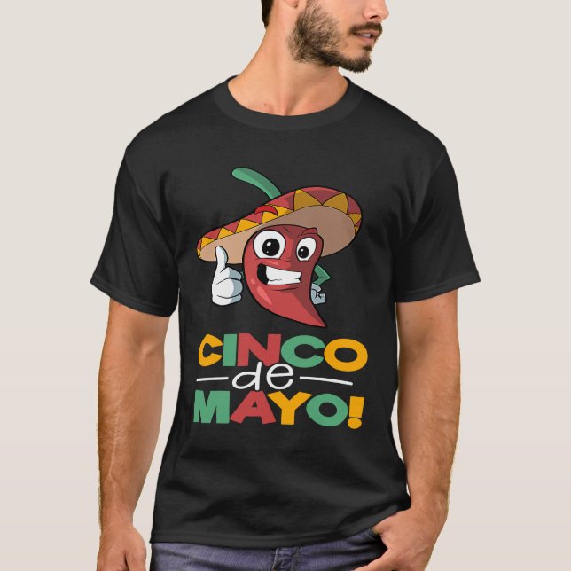 Camiseta Chili Pepper Cinco De Mayo Mexicano (Anverso)