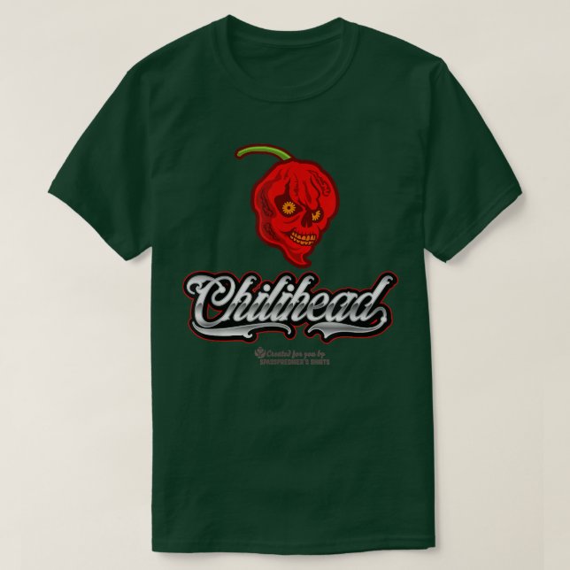 Camiseta Chili Pepper Merch Design Chilihead Grinning Chili (Diseño del anverso)