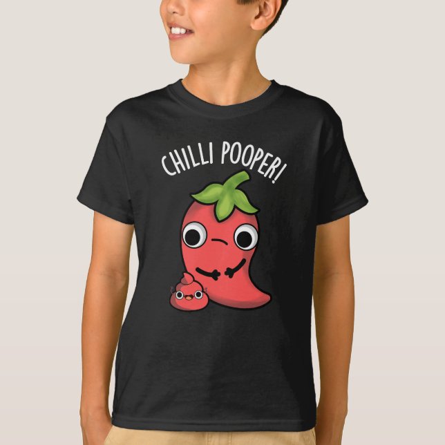 Camiseta Chili Poooper Funny Pepper Pun Dark BG (Anverso)