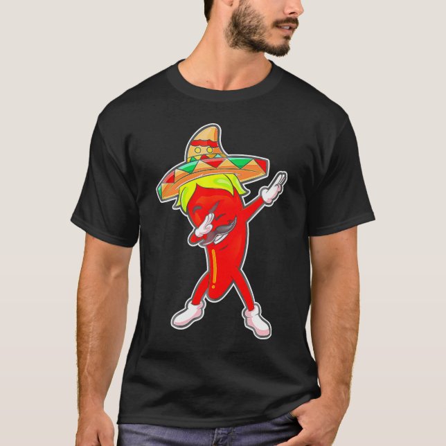 Camiseta Chili suave morrón mexicano caliente jalapeno dab (Anverso)