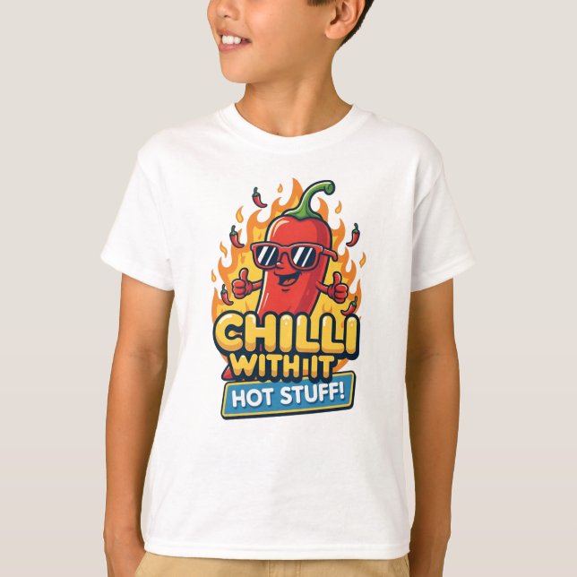 Camiseta Chili With Attitude Tee – Spicy Cartoon Style (Anverso)