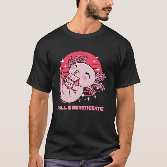 Camiseta Chill and Regenerate Axolotl Humor Salamander (Anverso)