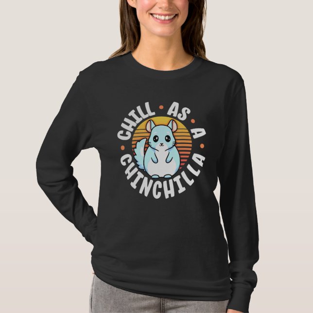 Camiseta Chill As A Chinchilla Retro Sunset Chin Chillin Ch (Anverso)