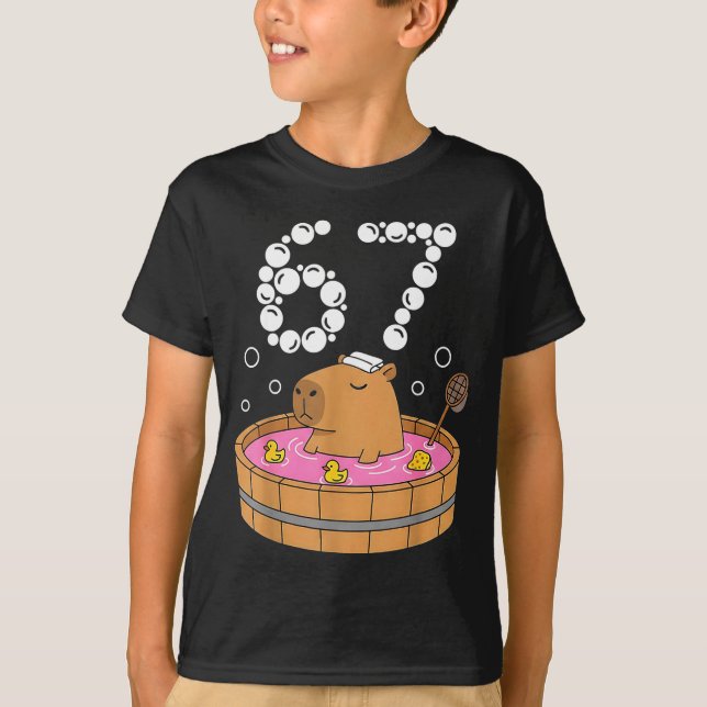 Camiseta Chill Bath Tub Capybara Sauna 67 Relaxed Animal Fu (Anverso)