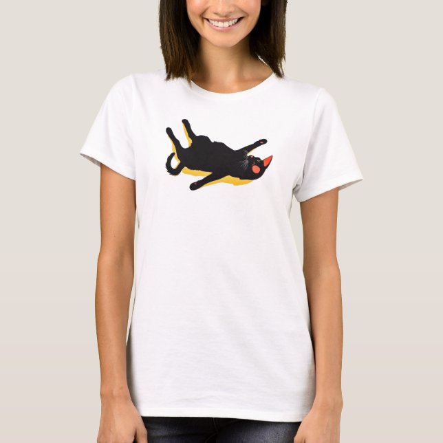 Camiseta Chill Black Cat Lounging (Anverso)