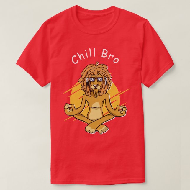 Camiseta Chill Bro Rasta Lion Namaste Yoga Yogi (Diseño del anverso)