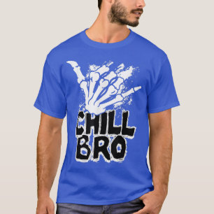 Camiseta Chill Bro Skeleton Hand Gesture Grunge Rock Punk