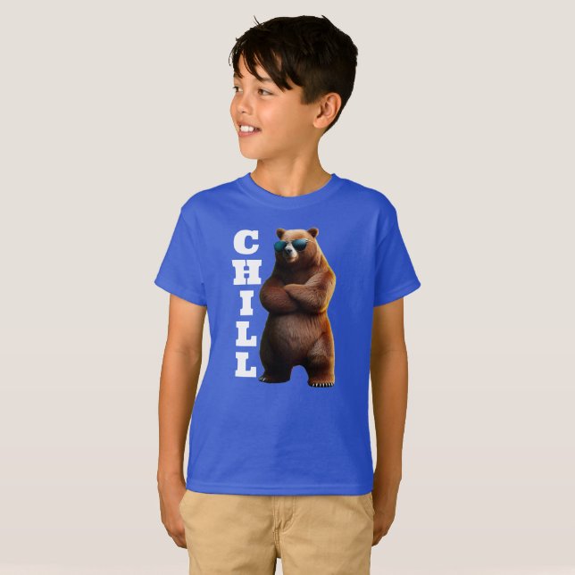 Camiseta Chill Brown Bear en gafas de sol (Anverso completo)