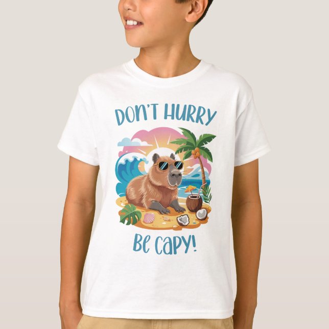Camiseta Chill Capybara Beach Vibes - No se apresuren a ser (Anverso)